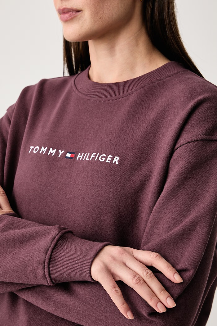 Bluza damska bawełniana Tommy Hilfiger UW0UW06619 bordowy