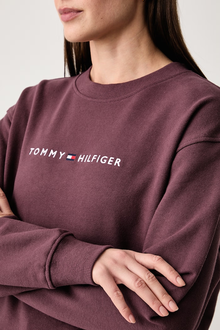 Bluza damska bawełniana Tommy Hilfiger UW0UW06619 bordowy