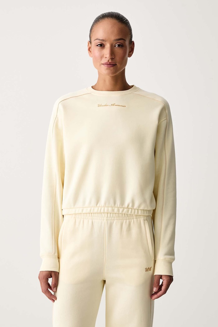 Under Armour Bluza damska z bawełną Rival beżowy 6013560