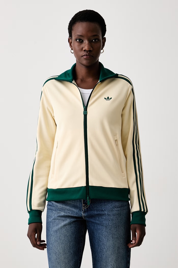 adidas Originals bluza rozpinana damska z bawełną beżowy KY0824