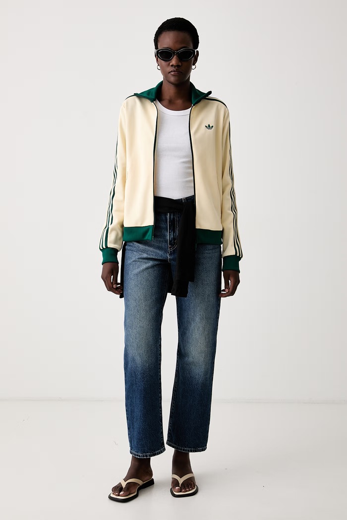 adidas Originals bluza rozpinana damska z bawełną KY0824 beżowy AW26