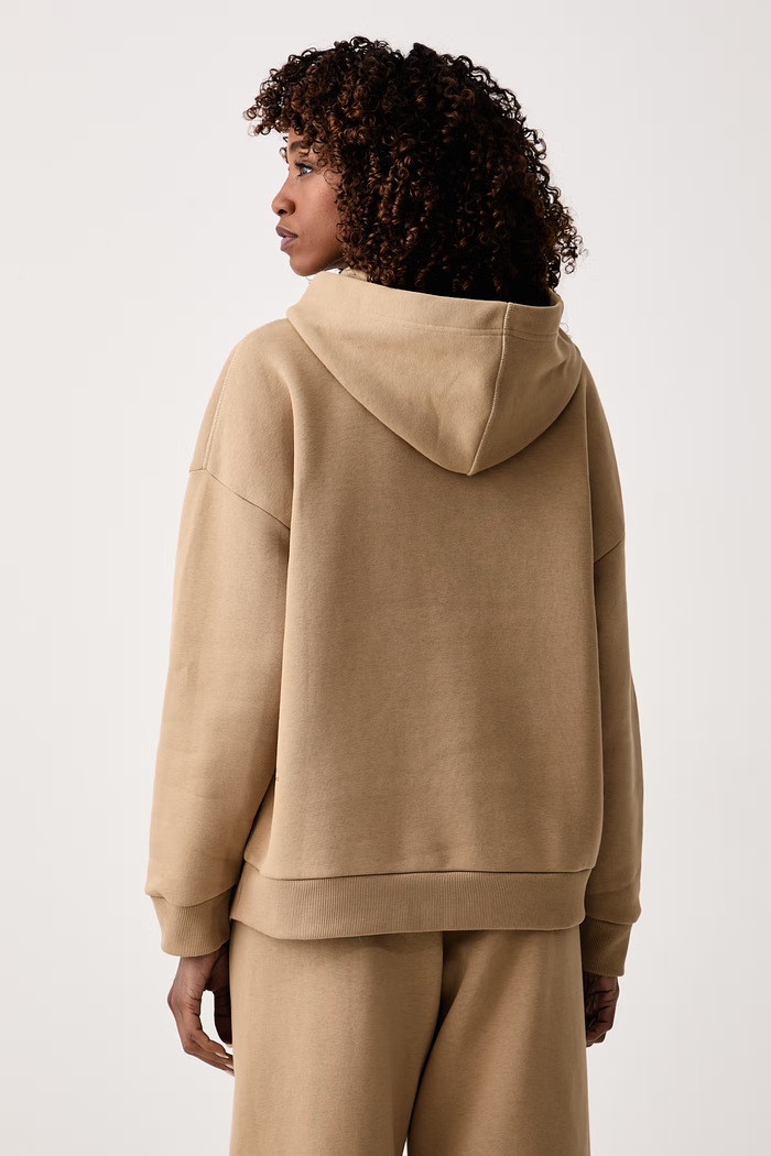 Odzież MM by Max Mara bluza z kapturem damska z bawełną MMLMITICO 2626926058600 beżowy