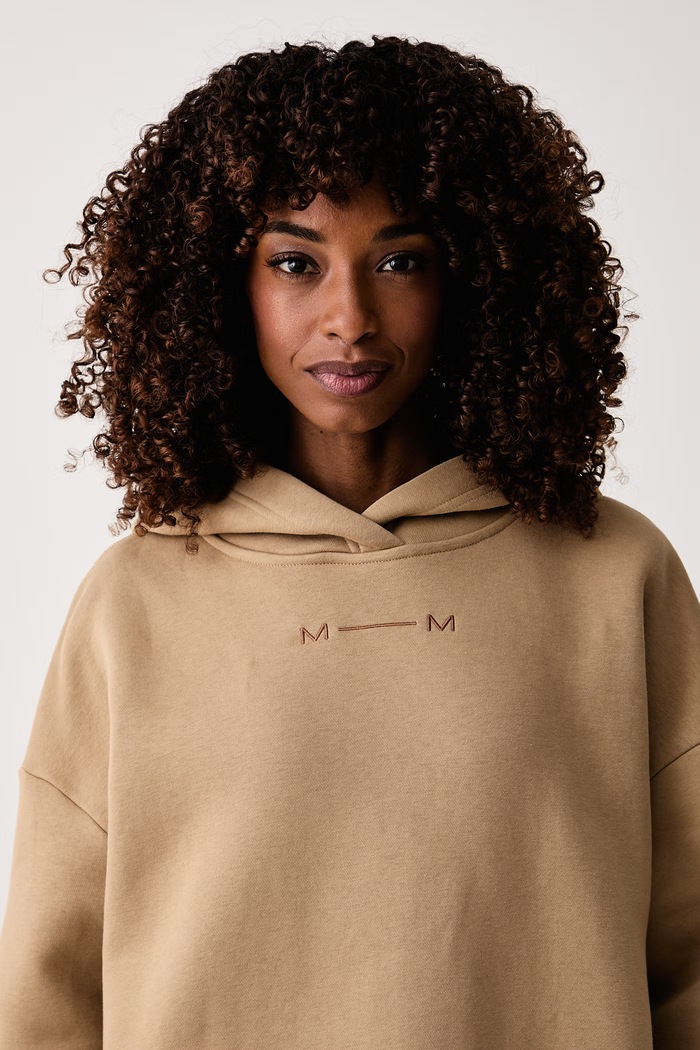 MM by Max Mara bluza z kapturem damska z bawełną MMLMITICO beżowy 2626926058600