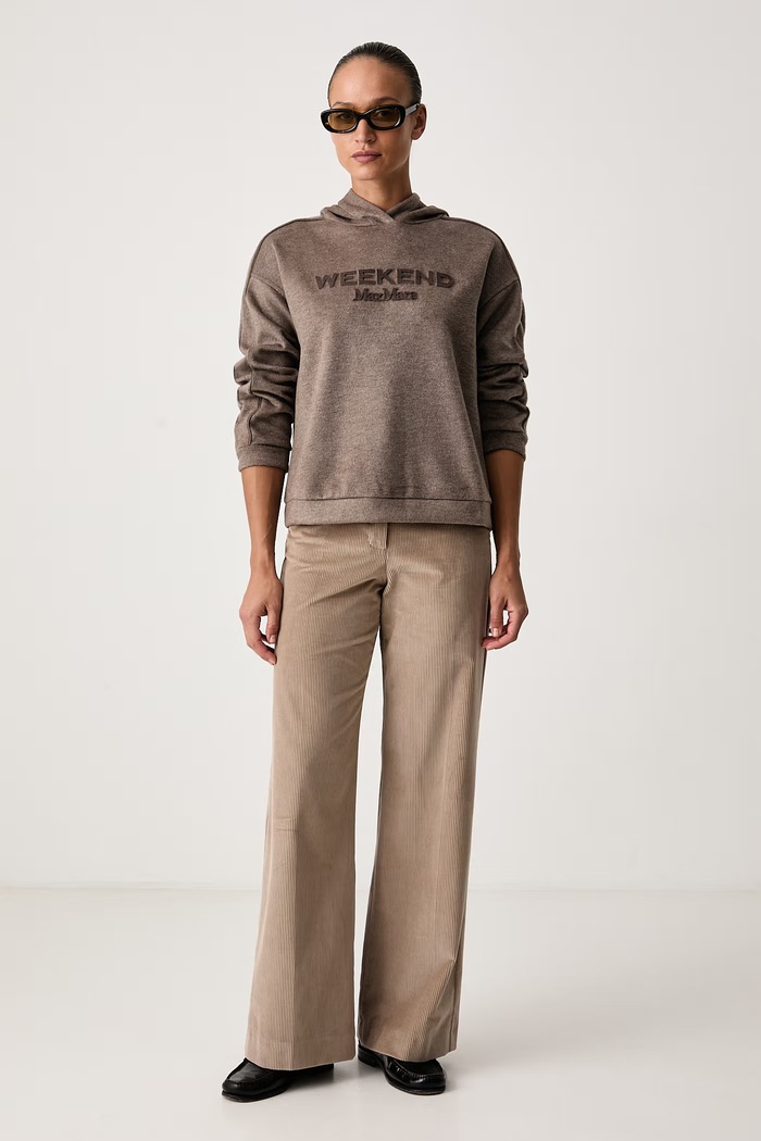 Weekend Max Mara Bluza z kapturem damska z dodatkiem wełny WKDVETRINO 2625926012600 brązowy AW26