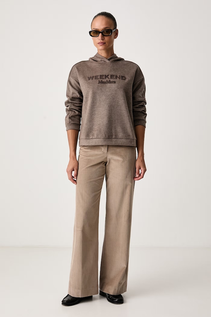 Weekend Max Mara Bluza z kapturem damska z dodatkiem wełny WKDVETRINO 2625926012600 brązowy AW26