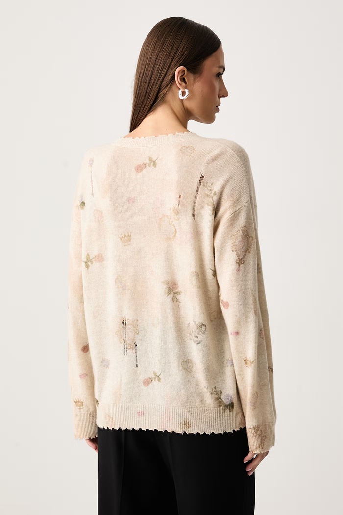 Odzież Miss Sixty Sweter damski kaszmirowy 6M3RJ0340A beżowy