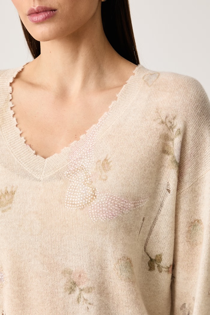 Sweter damski kaszmirowy Miss Sixty 6M3RJ0340A beżowy