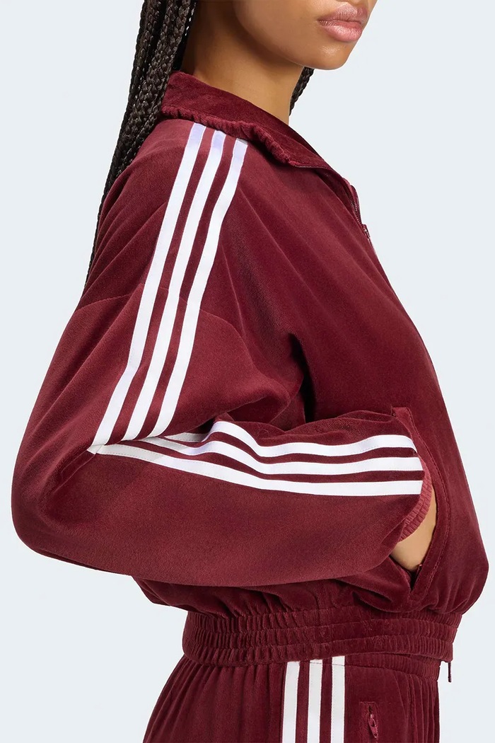 Bluza rozpinana damska Micro Pleat Injection adidas Originals bordowy LG4300