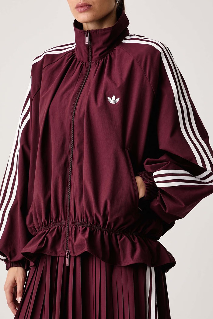 Dukserica na zakopčavanje za žene Advanced Archive adidas Originals LG3959 bordo