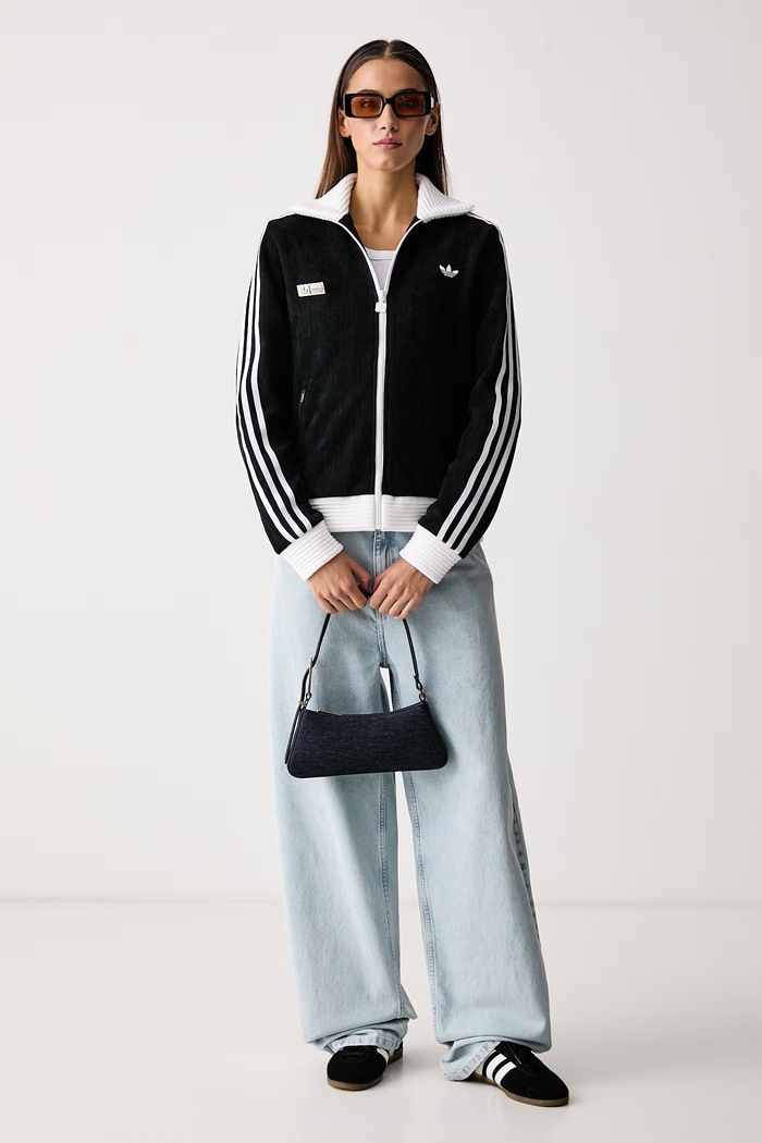 adidas Originals Bluza rozpinana damska z bawełną Adiluna Season 2 x Jennie LD8924 czarny AW26