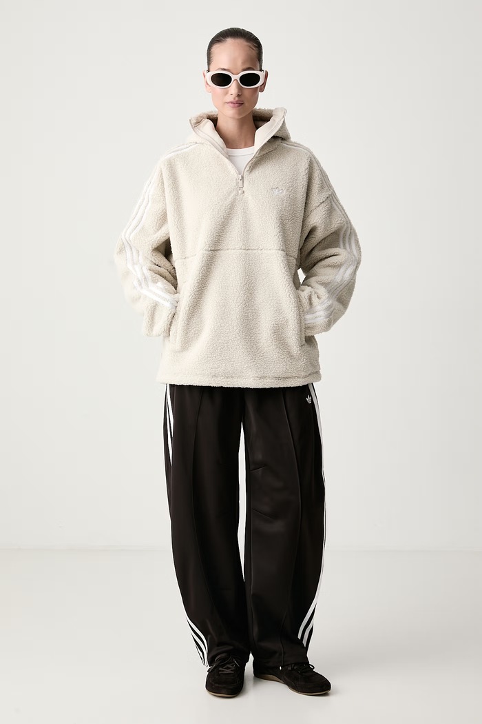 adidas Originals Bluza z kapturem damska polarowa Adiluna Season 2 x Jennie LD4967 beżowy AW26