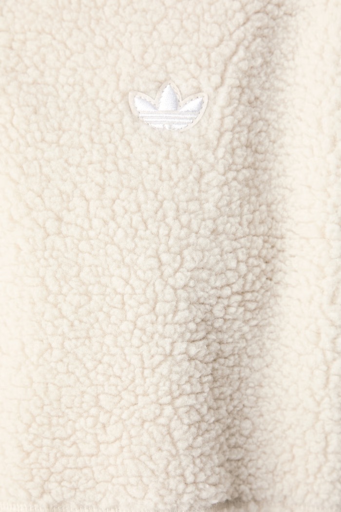 Bluza z kapturem damska polarowa Adiluna Season 2 x Jennie adidas Originals beżowy LD4967