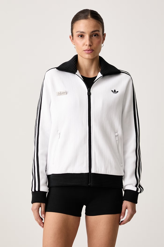 adidas Originals Bluza rozpinana damska z bawełną Adiluna Season 2 x Jennie biały LD4966