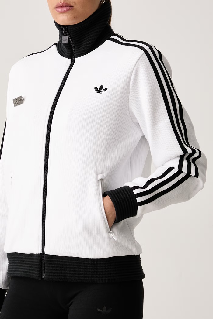 Bluza rozpinana damska z bawełną Adiluna Season 2 x Jennie adidas Originals LD4966 biały
