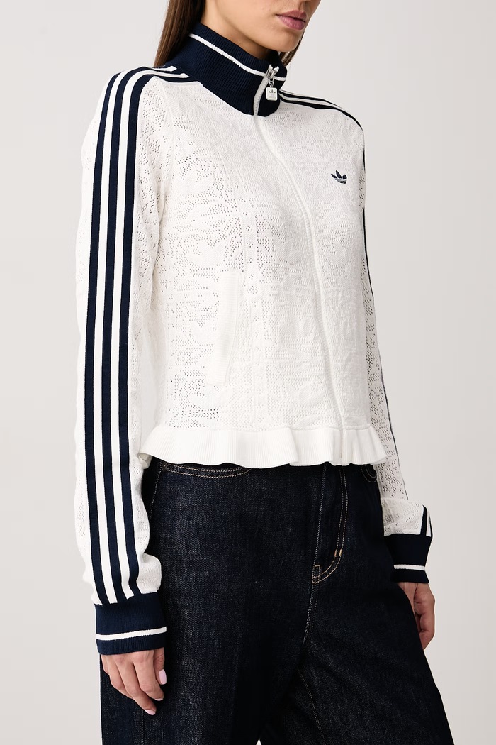 Bluza rozpinana damska z wiskozą adidas Originals KX6899 biały