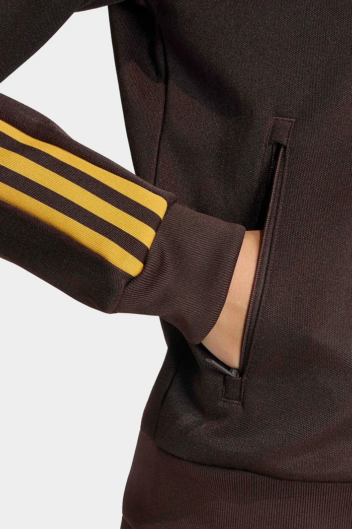 Bluza dziecięca z bawełną Beckenbauer adidas Originals KV9561 brązowy
