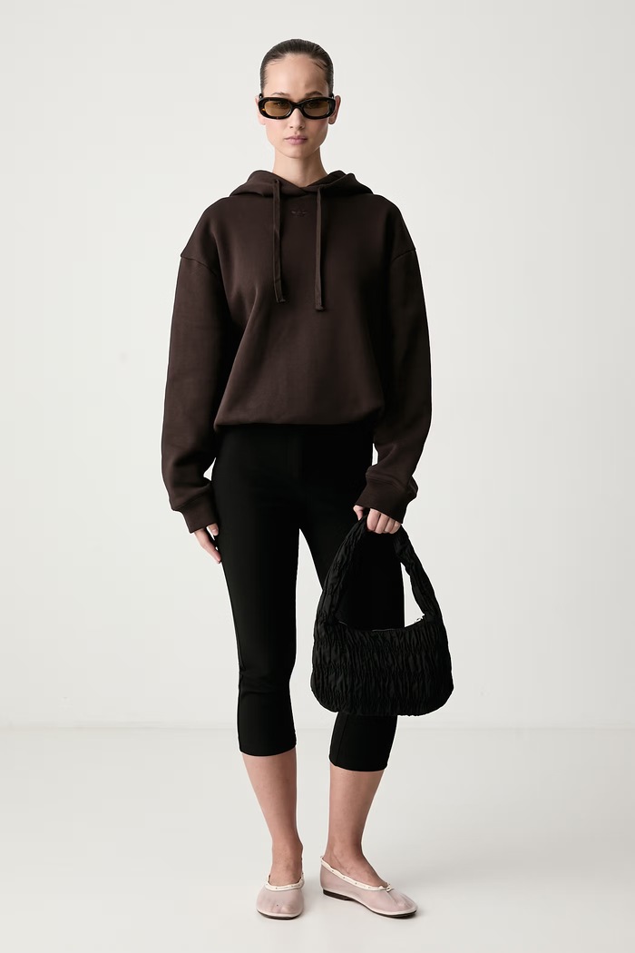 adidas Originals Bluza z kapturem damska z bawełną KT4668 brązowy AW26