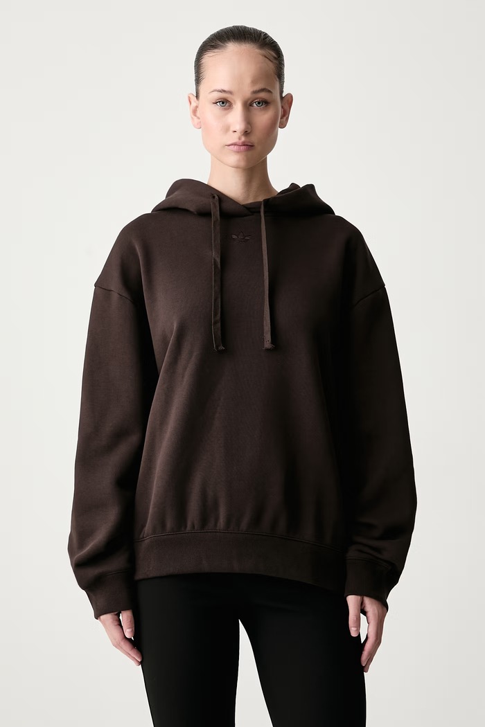 Odzież adidas Originals Bluza z kapturem damska z bawełną KT4668 brązowy