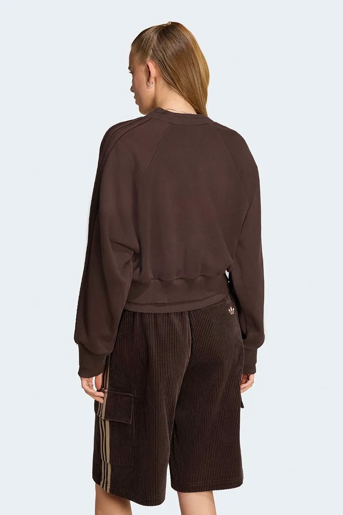 adidas Originals Μπλούζα γυναικεία βαμβακερή Winterized Double KT2329 καφέ AW26