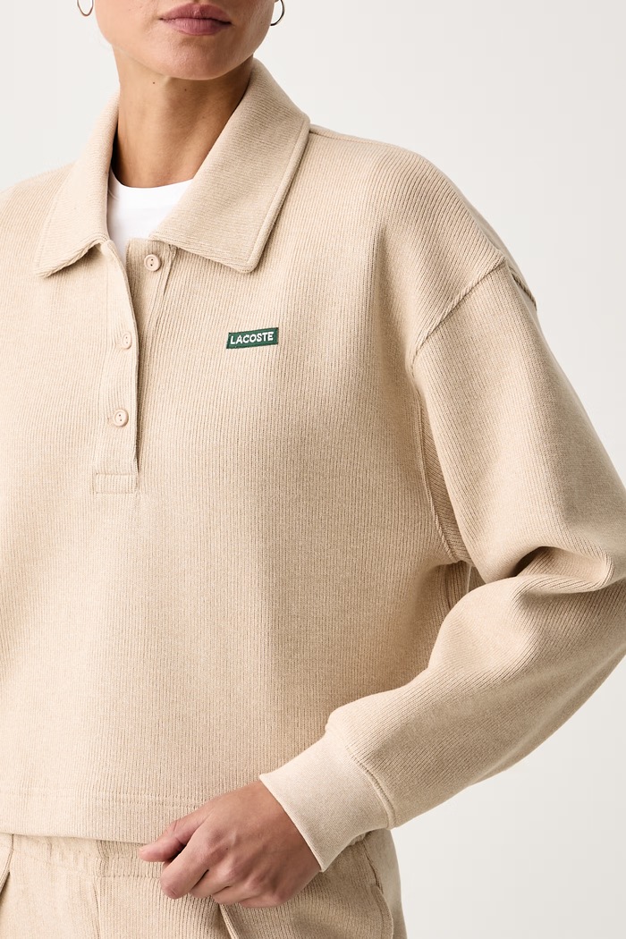 Bluza damska z bawełną Lacoste SF8368 beżowy
