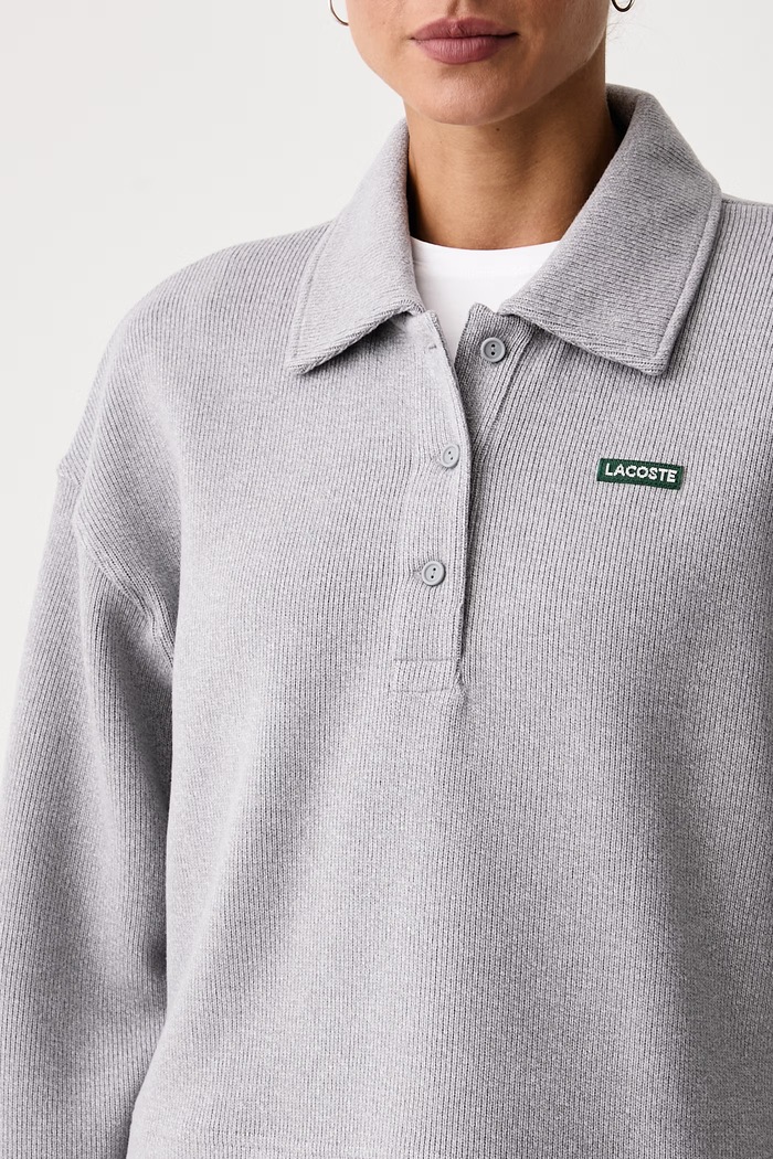 Bluza damska z bawełną Lacoste SF8368 szary