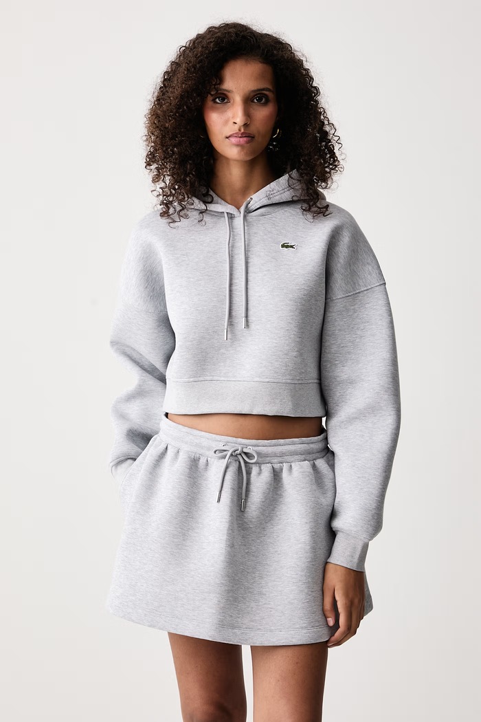 Lacoste Bluza z kapturem damska z bawełną szary SF8324