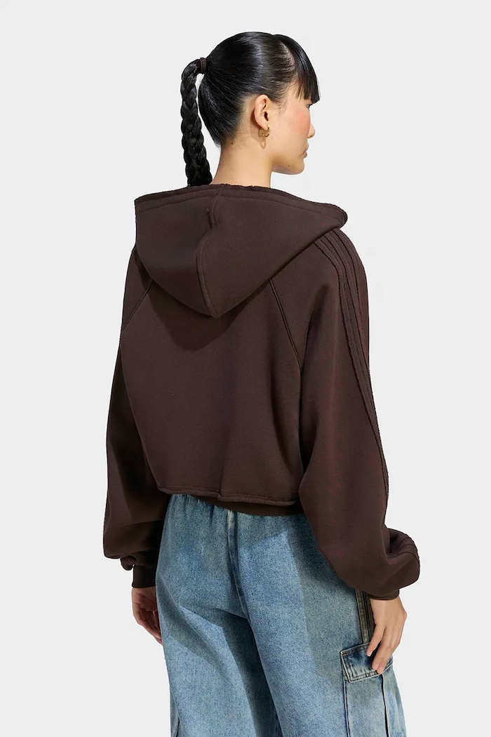 adidas Originals Bluza rozpinana z kapturem damska bawełniana SST Double Front KT1922 brązowy AW26