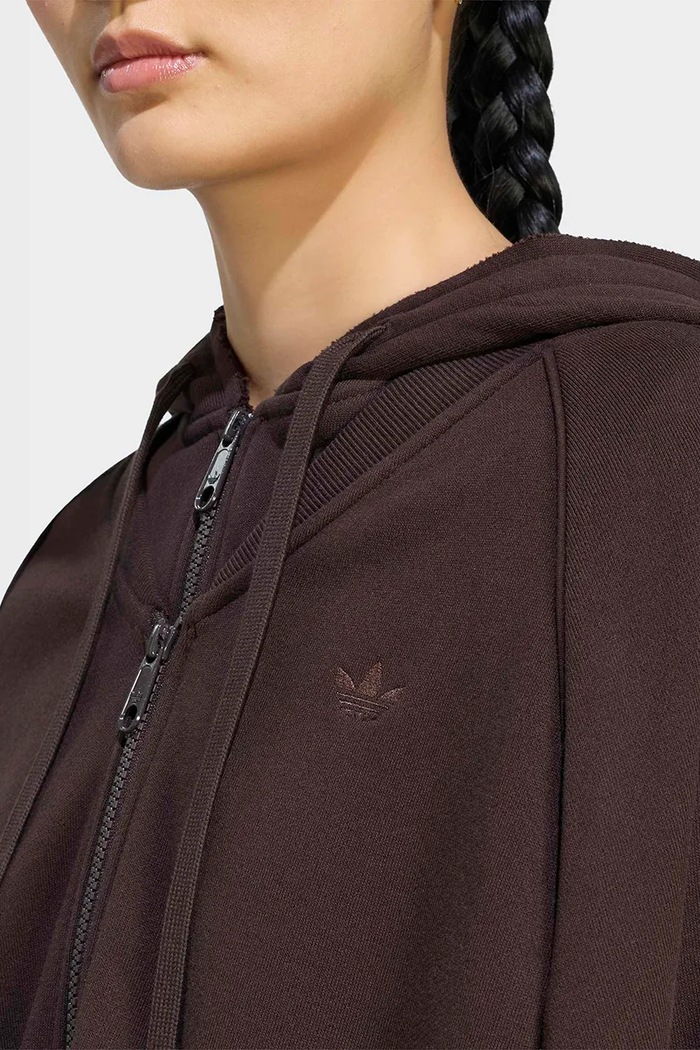 Bluza rozpinana z kapturem damska bawełniana SST Double Front adidas Originals brązowy KT1922