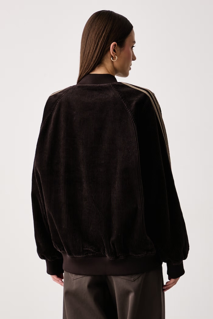 adidas Originals Bluza rozpinana damska sztruksowa Corduroy KT0050 brązowy AW26