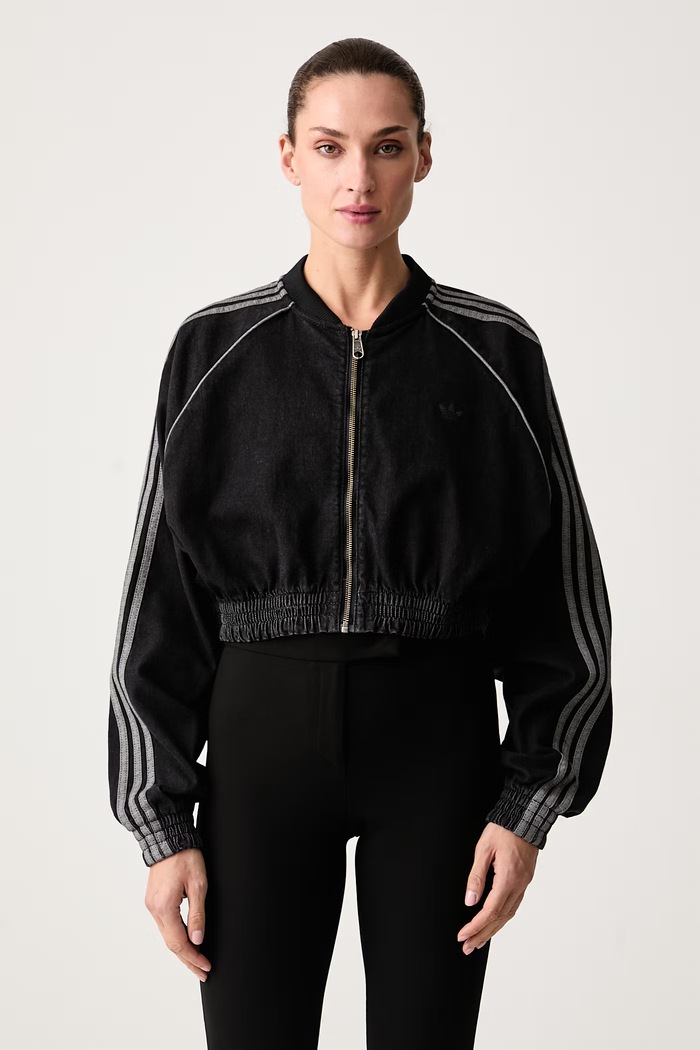 adidas Originals Bluza rozpinana damska bawełniana z elastanem czarny KS9216