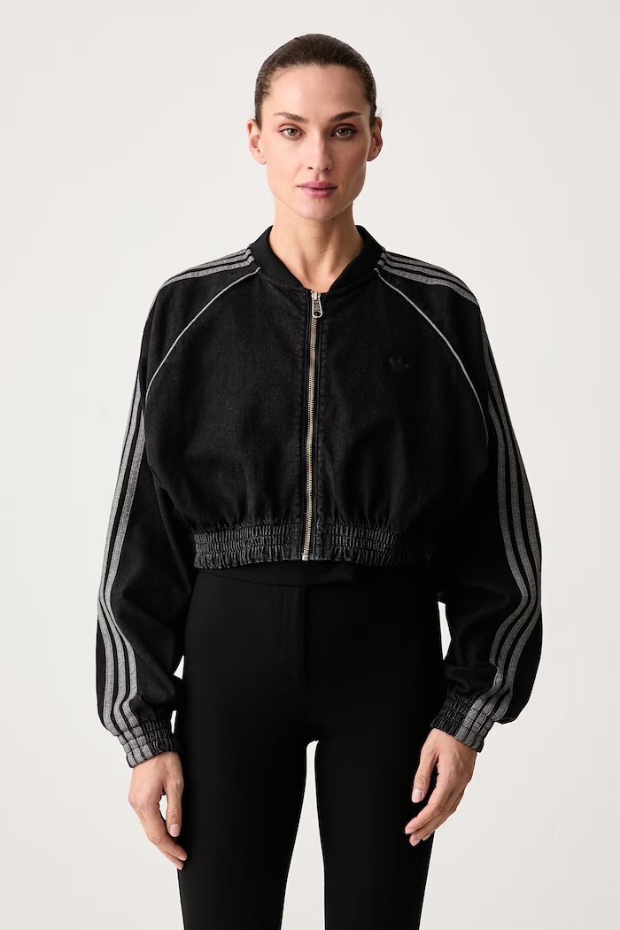 adidas Originals Bluza rozpinana damska bawełniana z elastanem czarny KS9216