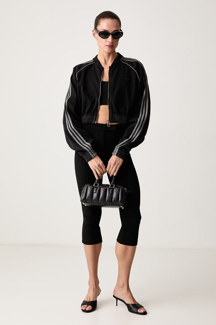 adidas Originals Bluza rozpinana damska bawełniana z elastanem KS9216 czarny AW26
