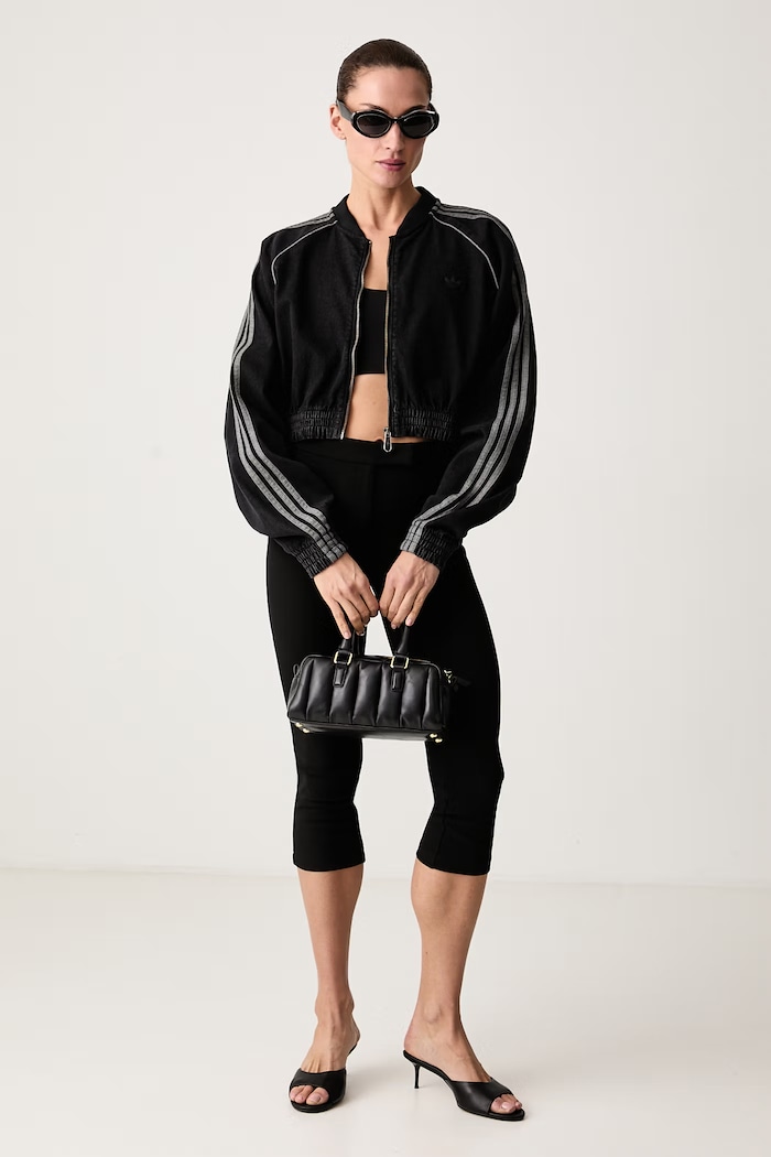 adidas Originals Bluza rozpinana damska bawełniana z elastanem KS9216 czarny AW26