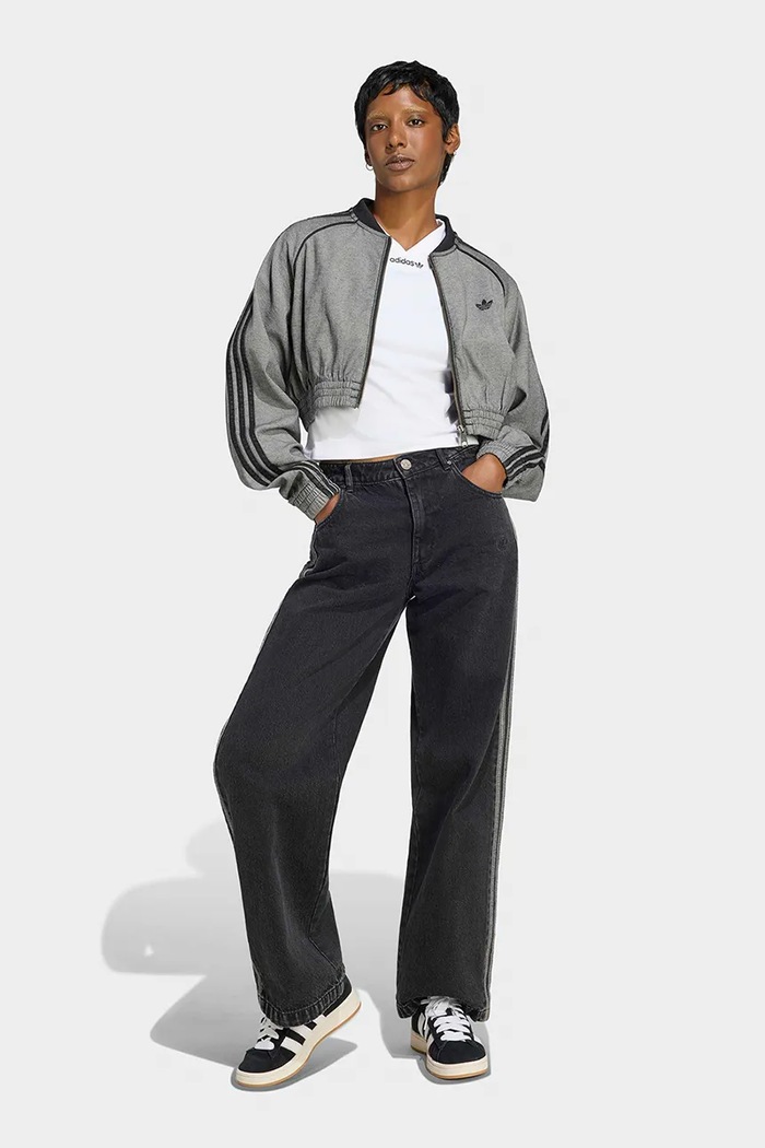 Odzież adidas Originals Bluza rozpinana damska z bawełną KS9215 szary
