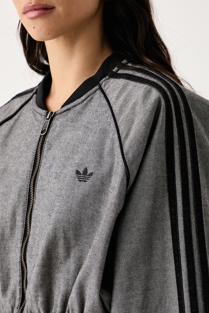 Ζακέτα με φερμουάρ γυναικεία με βαμβάκι adidas Originals KS9215 γκρί