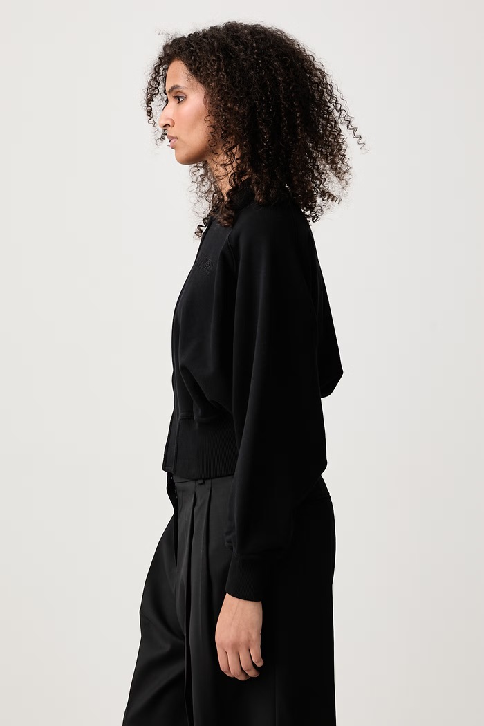 Bluza rozpinana z kapturem z bawełną damska MM6 Maison Margiela S62HG0033.M25013 czarny