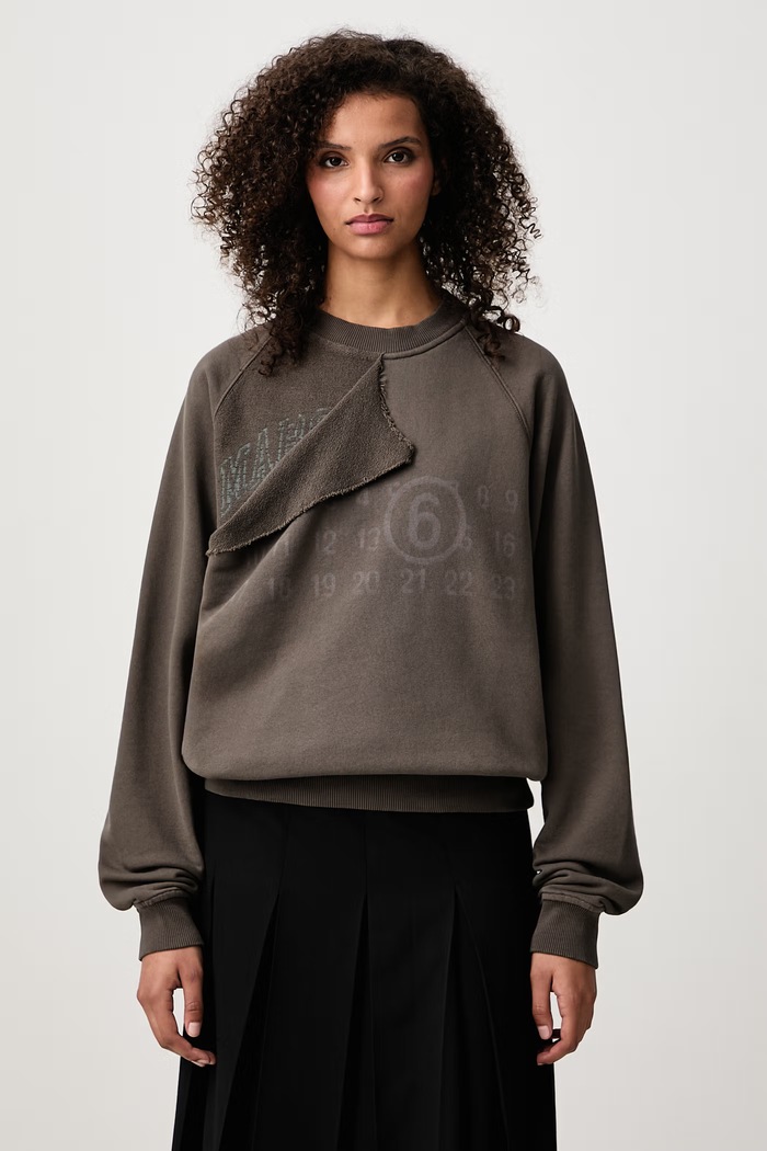 MM6 Maison Margiela Bluza damska bawełniana brązowy S62GU0153.M25014