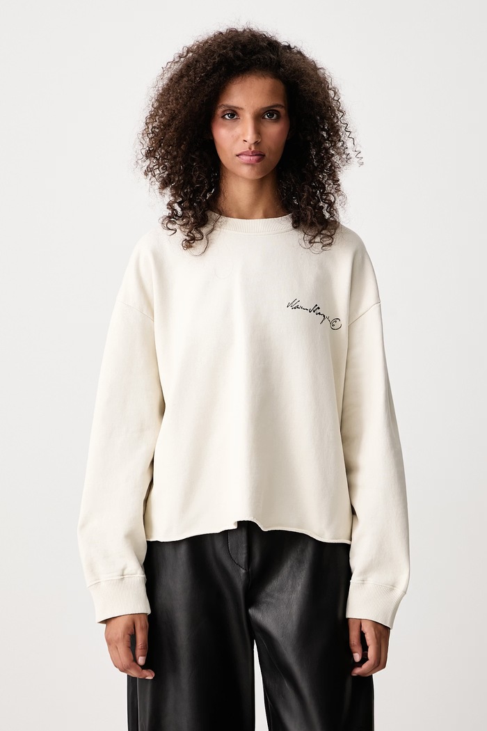 MM6 Maison Margiela Bluza oversize bawełniana damska beżowy S52GU0260.M25025