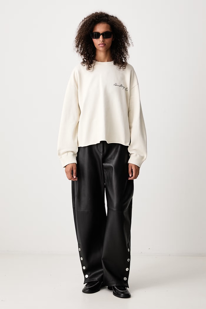 MM6 Maison Margiela Bluza oversize bawełniana damska S52GU0260.M25025 beżowy AW26