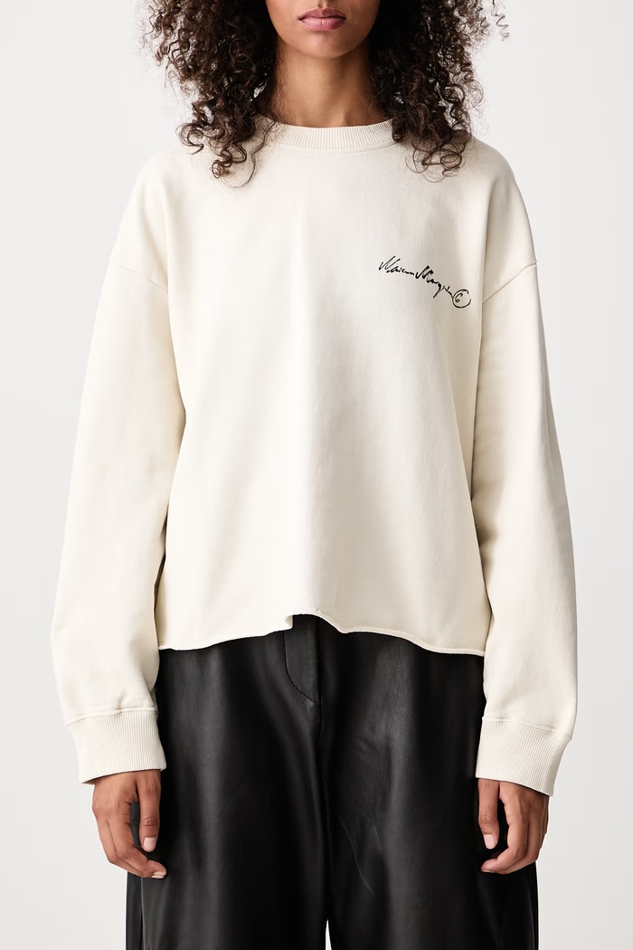 Bluza oversize bawełniana damska MM6 Maison Margiela beżowy S52GU0260.M25025