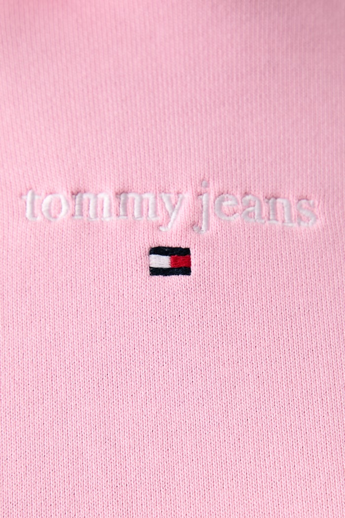 Bluza z kapturem damska bawełniana Tommy Jeans różowy DW0DW23537