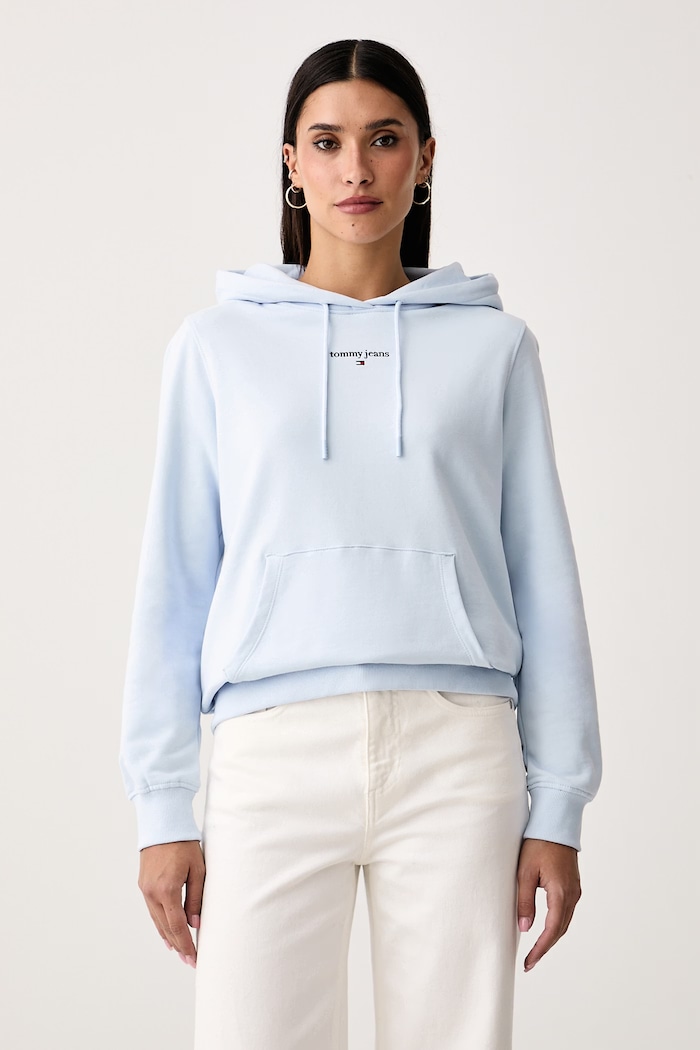 Tommy Jeans Bluza z kapturem damska bawełniana niebieski DW0DW23537