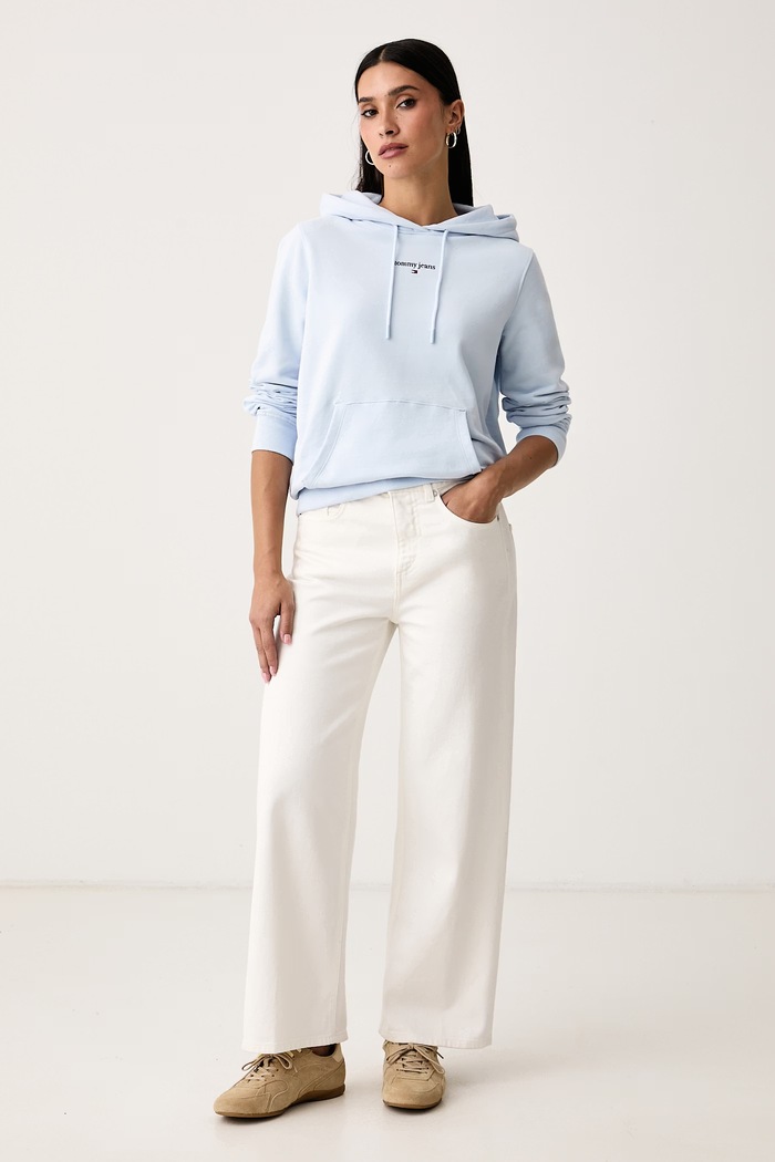 Tommy Jeans Bluza z kapturem damska bawełniana DW0DW23537 niebieski AW26