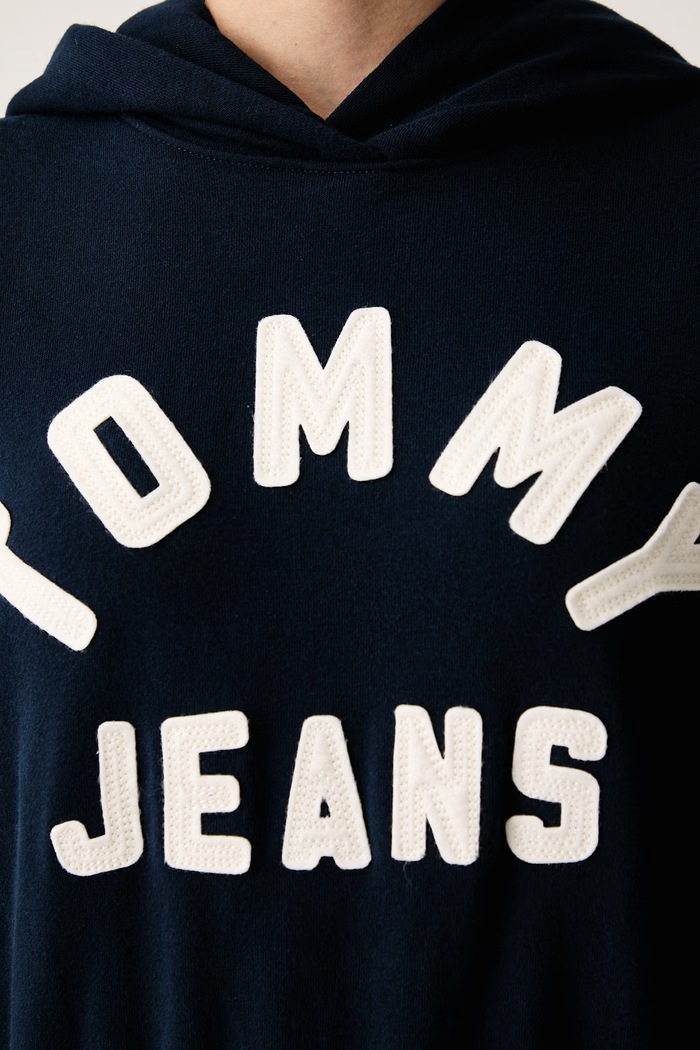 Felpa con cappuccio da donna con cotone Tommy Jeans blu navy DW0DW23455