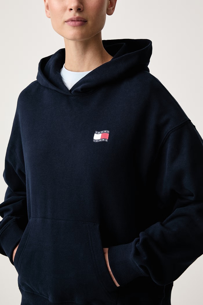 Jopica ženska bombažna Tommy Jeans DW0DW23402 mornarsko modra