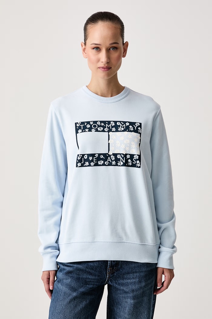 Tommy Jeans Bluza damska bawełniana niebieski DW0DW23306