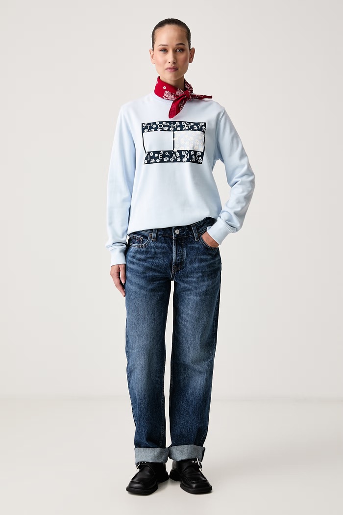 Tommy Jeans Bluza damska bawełniana DW0DW23306 niebieski AW26