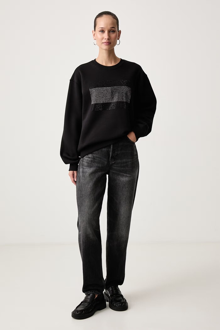 Tommy Jeans Dukserica za žene s pamukom DW0DW23579 crna AW26
