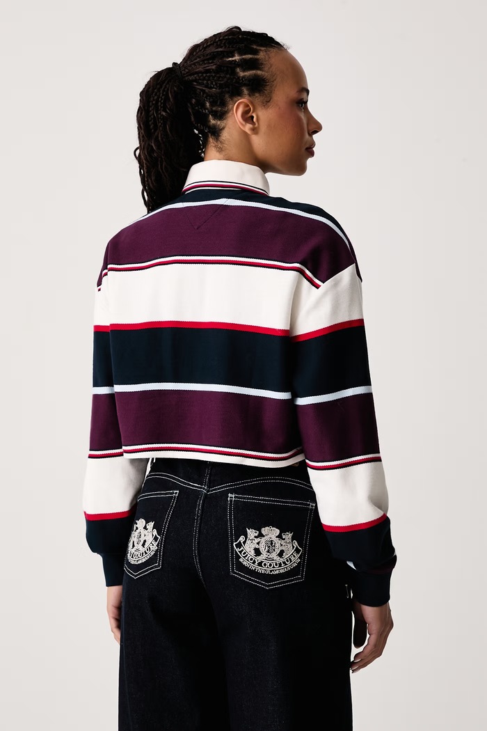 Ρούχα Tommy Jeans Μακρυμάνικο γυναικείο βαμβακερό DW0DW23298 σκούρο μπλε
