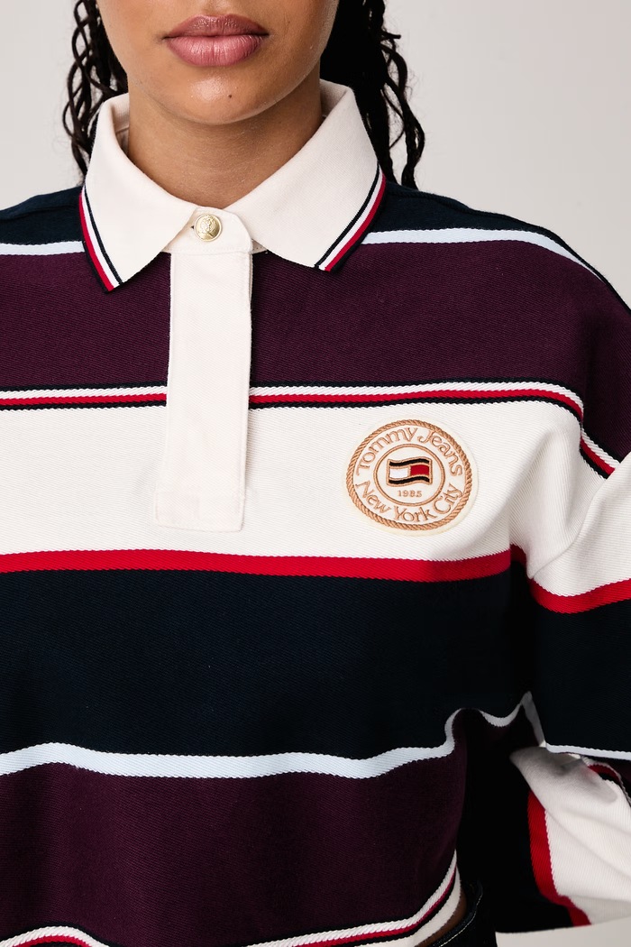 Μακρυμάνικο γυναικείο βαμβακερό Tommy Jeans DW0DW23298 σκούρο μπλε